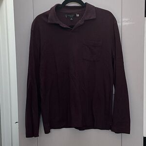 Banana Republic Men's Dark Burgundy Polo Shirt